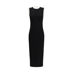 Sleeveless torsade knit long Dress