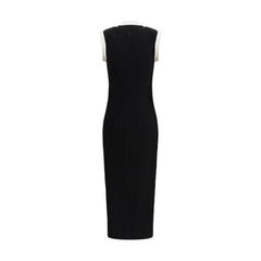 Sleeveless torsade knit long Dress