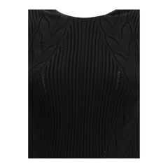 Sleeveless torsade knit long Dress