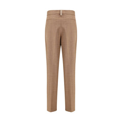 Beige Fleece Wool Dress Pants