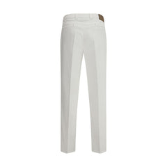 White Cotton Casual Pants