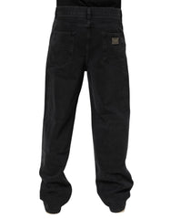 Black Denim Wide Leg Relaxed Fit Pants Jeans