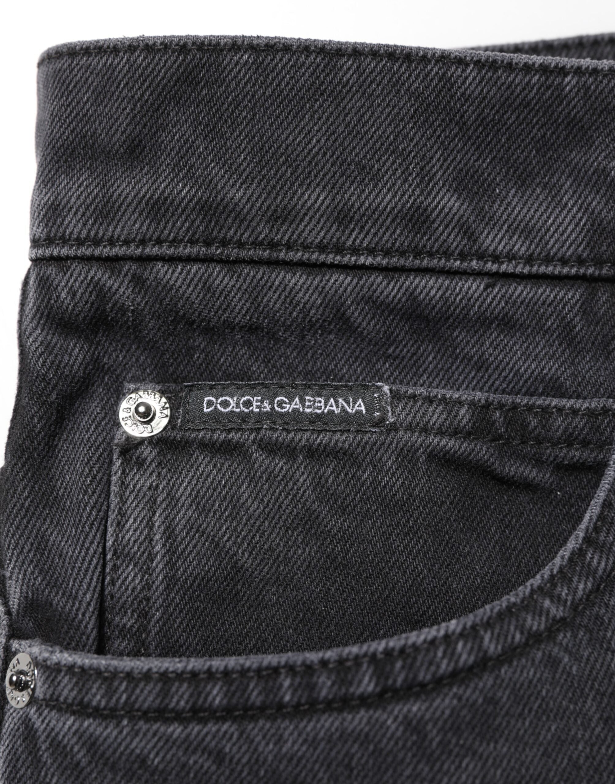 Black Denim Wide Leg Relaxed Fit Pants Jeans