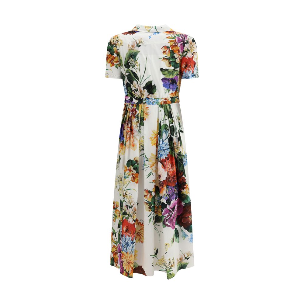 Flower bouquet print chemisier dress