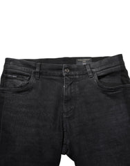 Black Slim Fit Stretch Men Denim Pants Jeans
