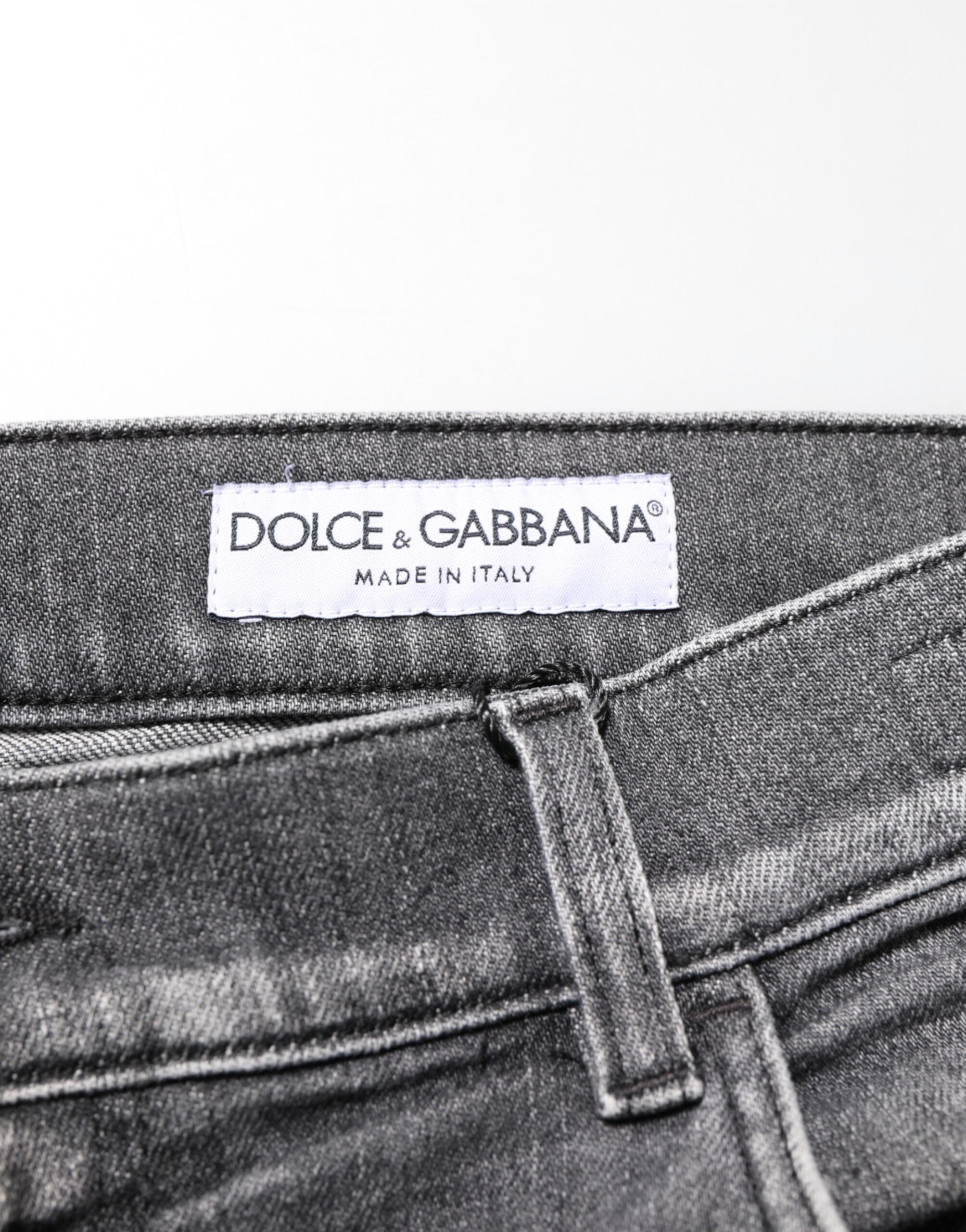 Grey Cotton Denim Slim Fit Distressed Pants Jeans