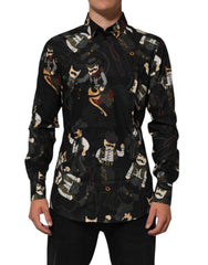 Black Cowboy Collared GOLD Formal Dress Shirt