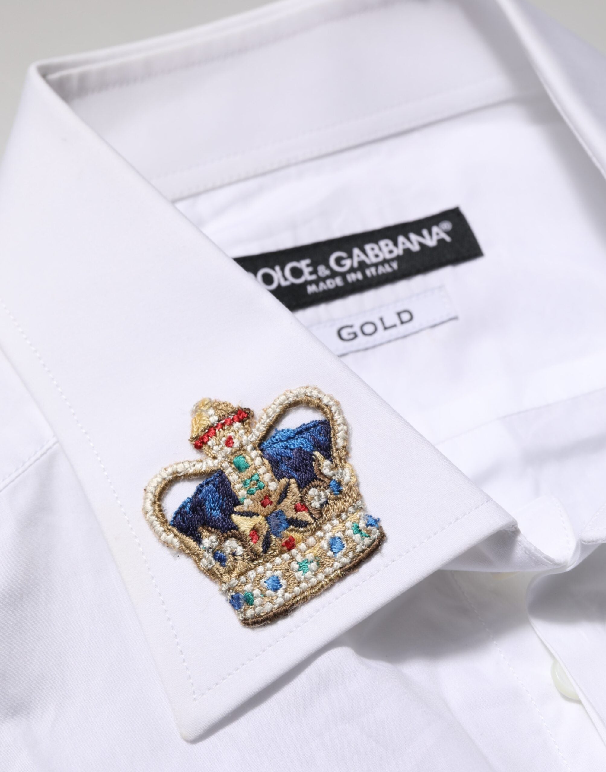 White Crown Collared GOLD Formal Dress  Shirt