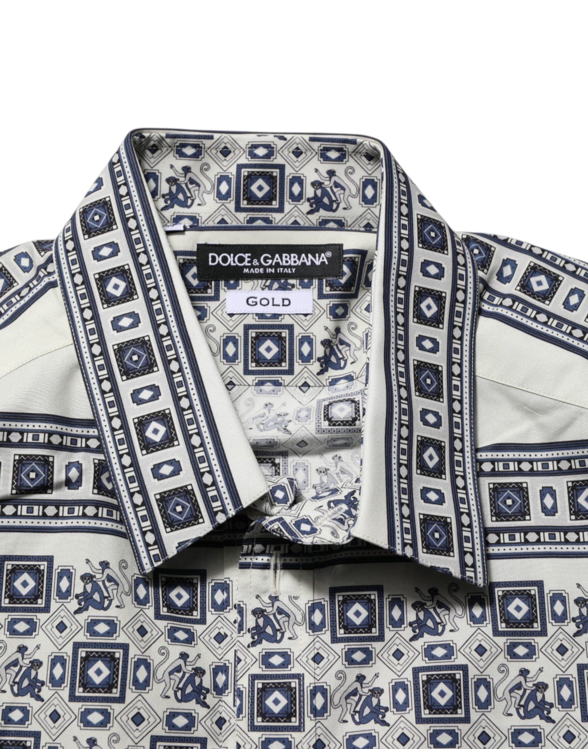 Multicolor Monkey Tie Print GOLD Dress Shirt