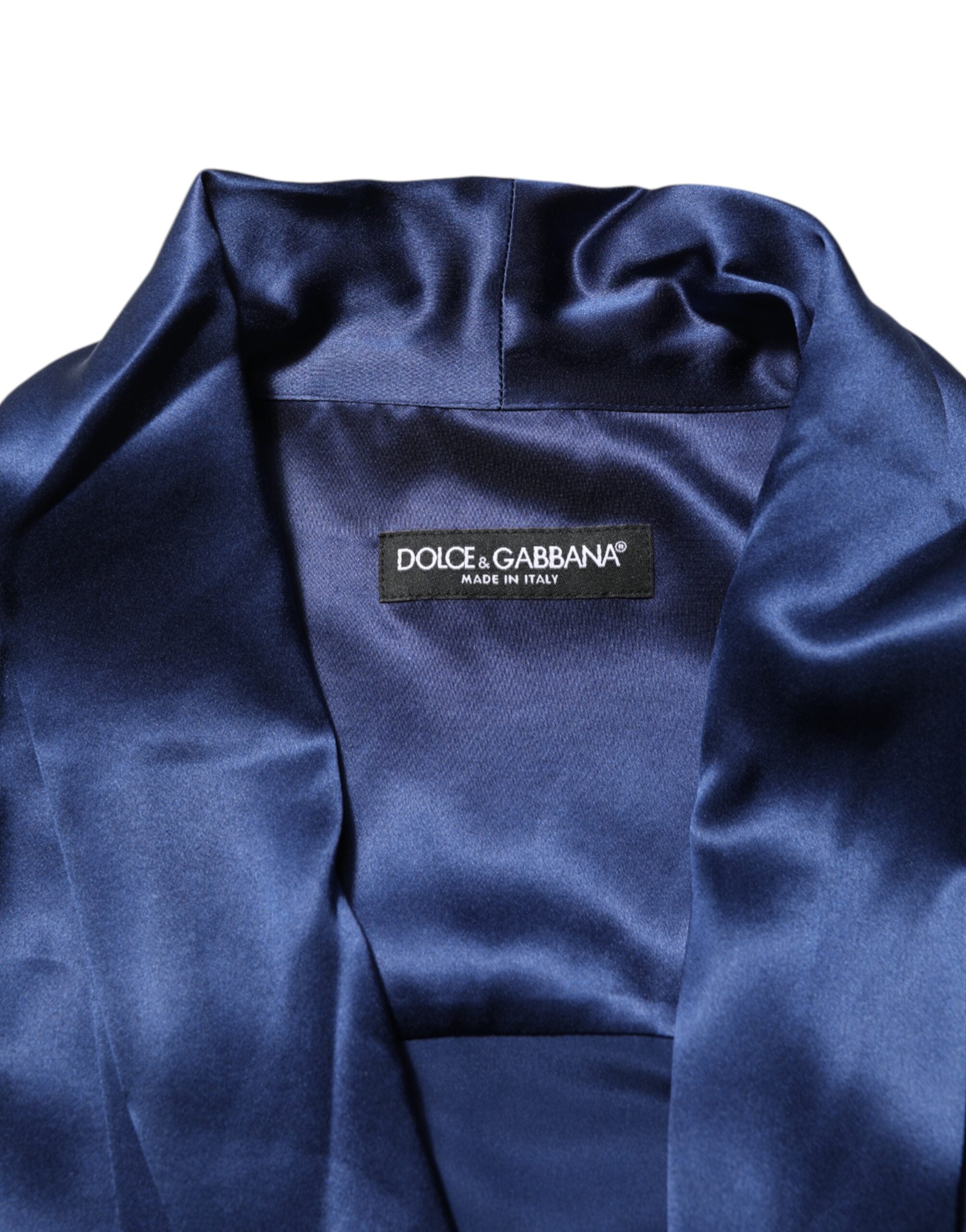 Blue Oversize Silk Satin Long Sleeves Shirt