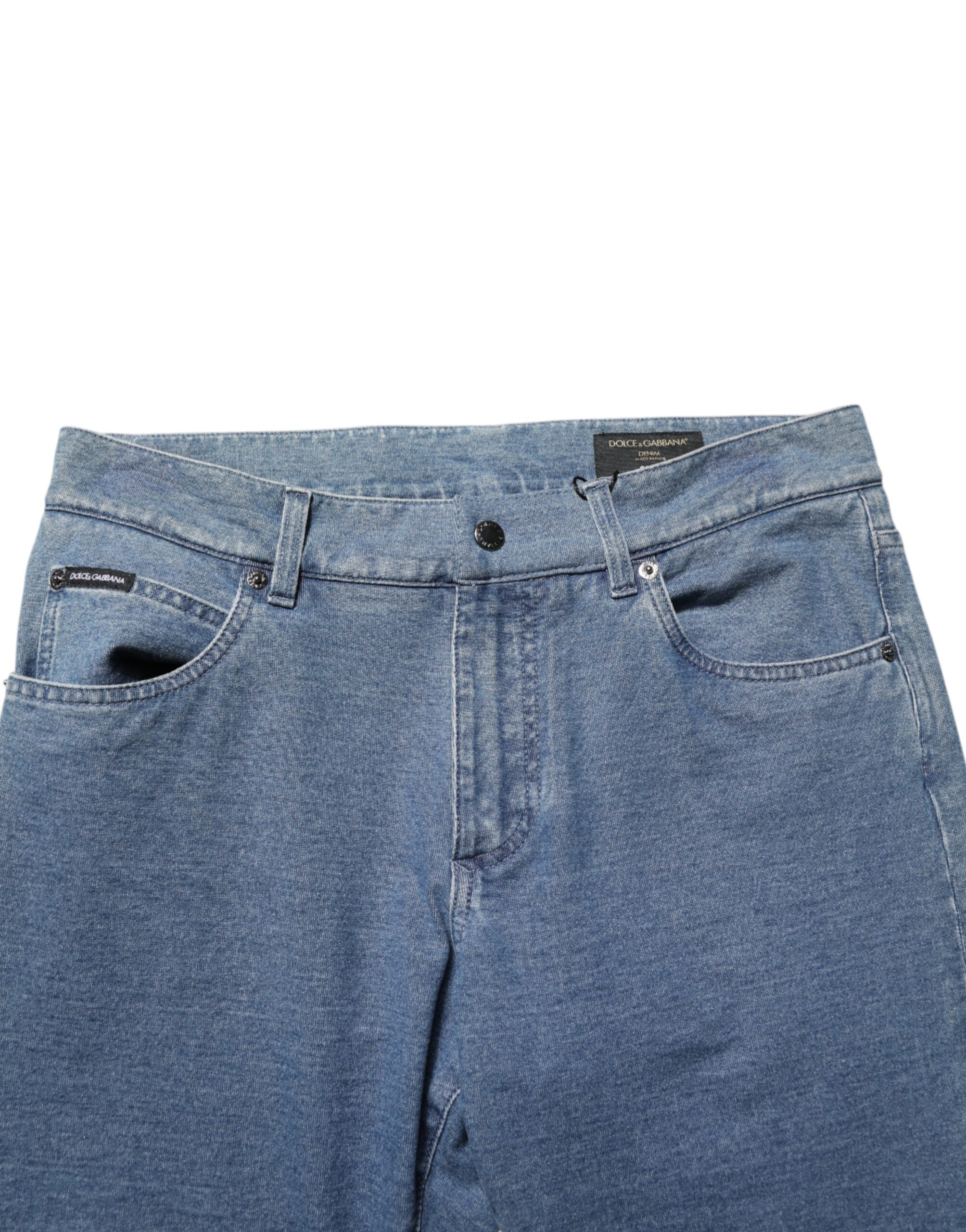 Blue Cotton Stretch Slim Fit Men Denim Jeans