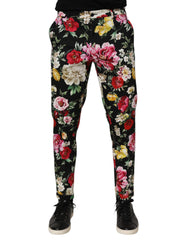 Black Floral Cotton Dress Formal Trouser Pants