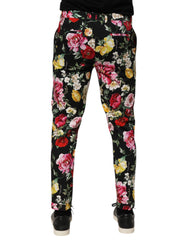Black Floral Cotton Dress Formal Trouser Pants
