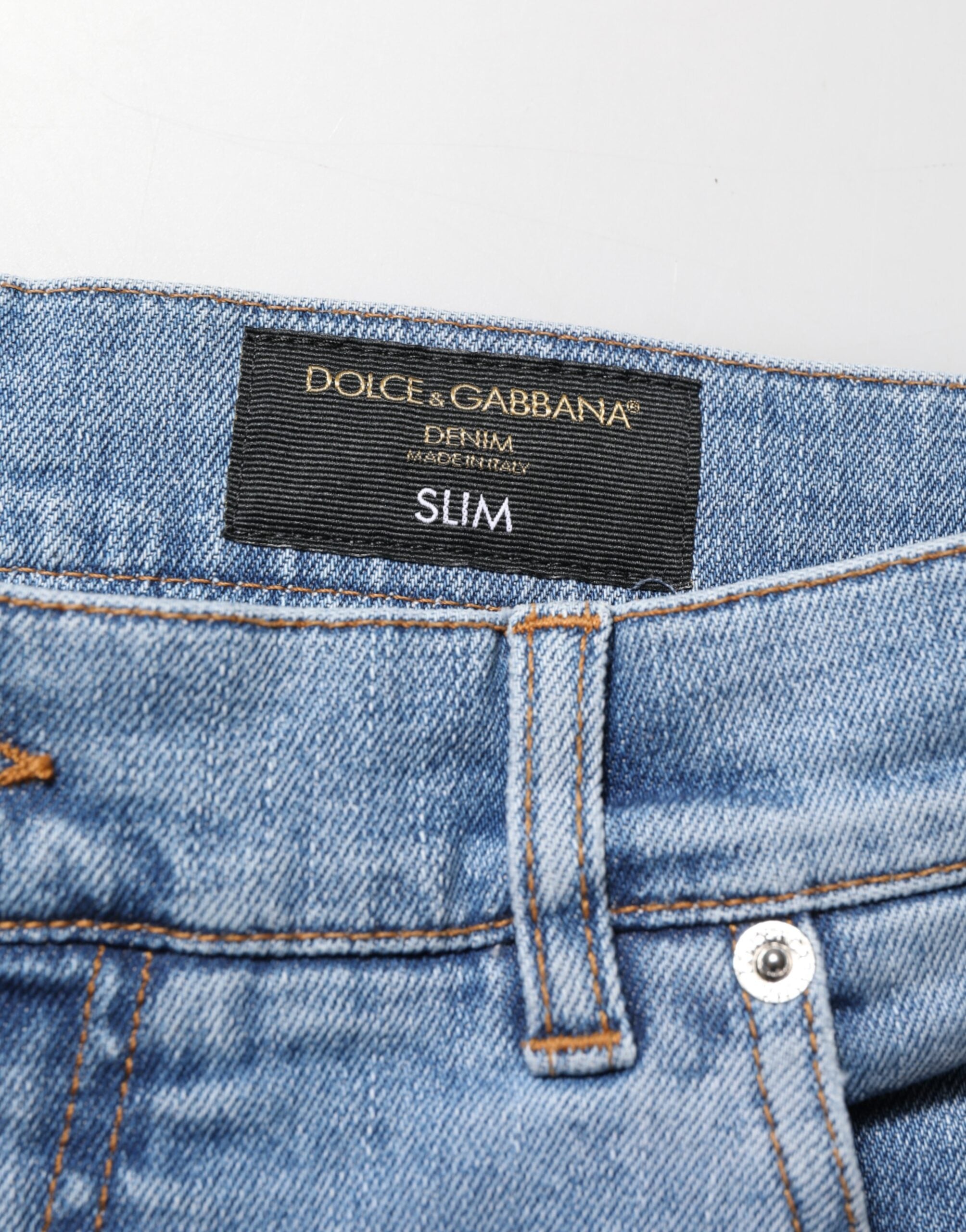 Blue Tattered Slim Fit Cotton Denim Jeans