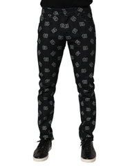 Black DG Monogram Cotton Skinny Denim Jeans