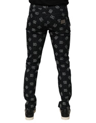 Black DG Monogram Cotton Skinny Denim Jeans
