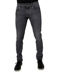 Dark Gray Cotton Stretch Skinny Denim Jeans