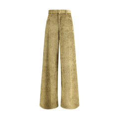 Gold Cotton Casual Pants