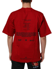 Red Logo Eye Print Cotton Short Sleeve T-Shirt