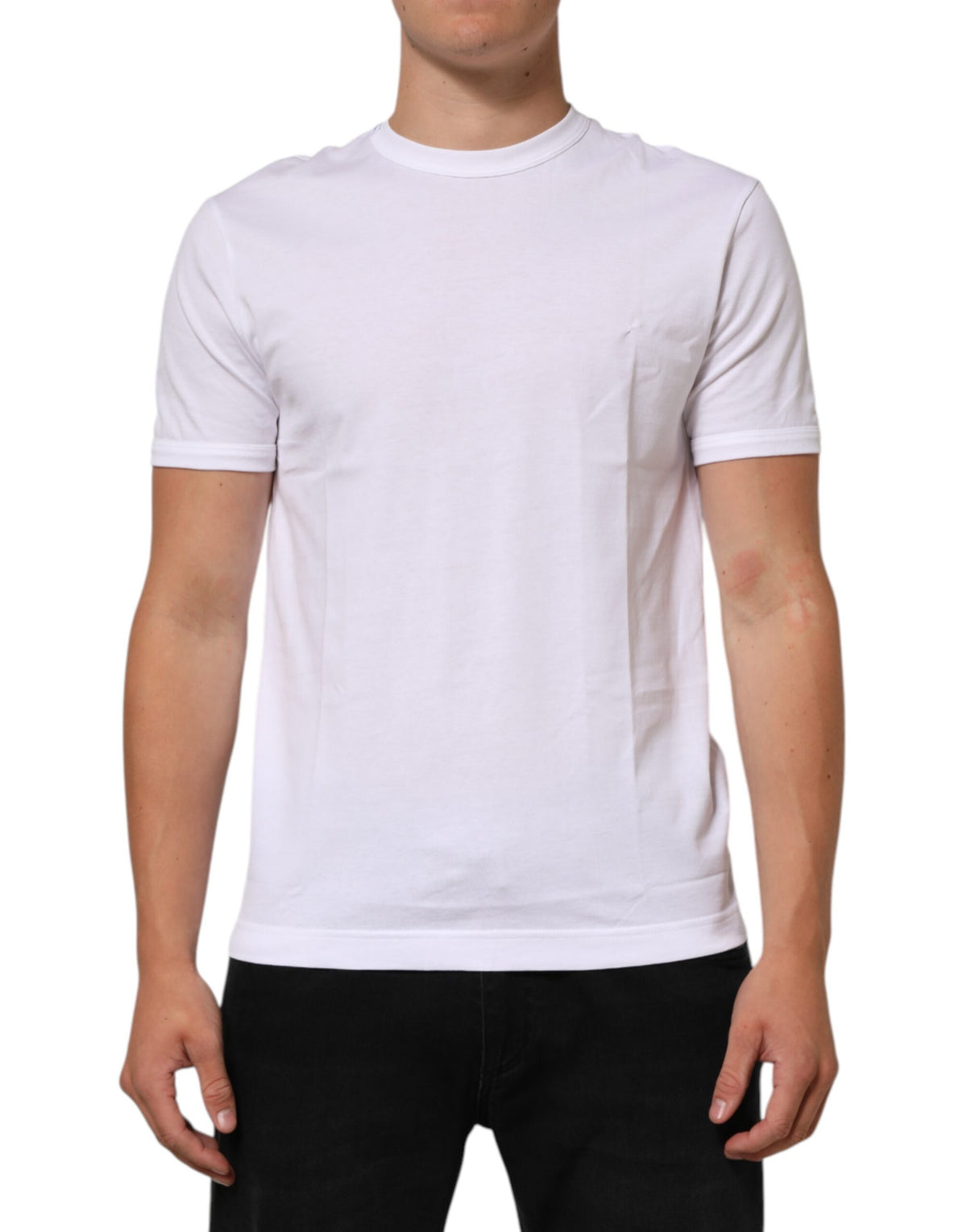 White Goodluck 2021 Cotton Crew Neck T-Shirt