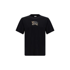Checked logo cotton T-shirt