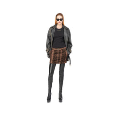 Brown Cotton Women's Miniskirt