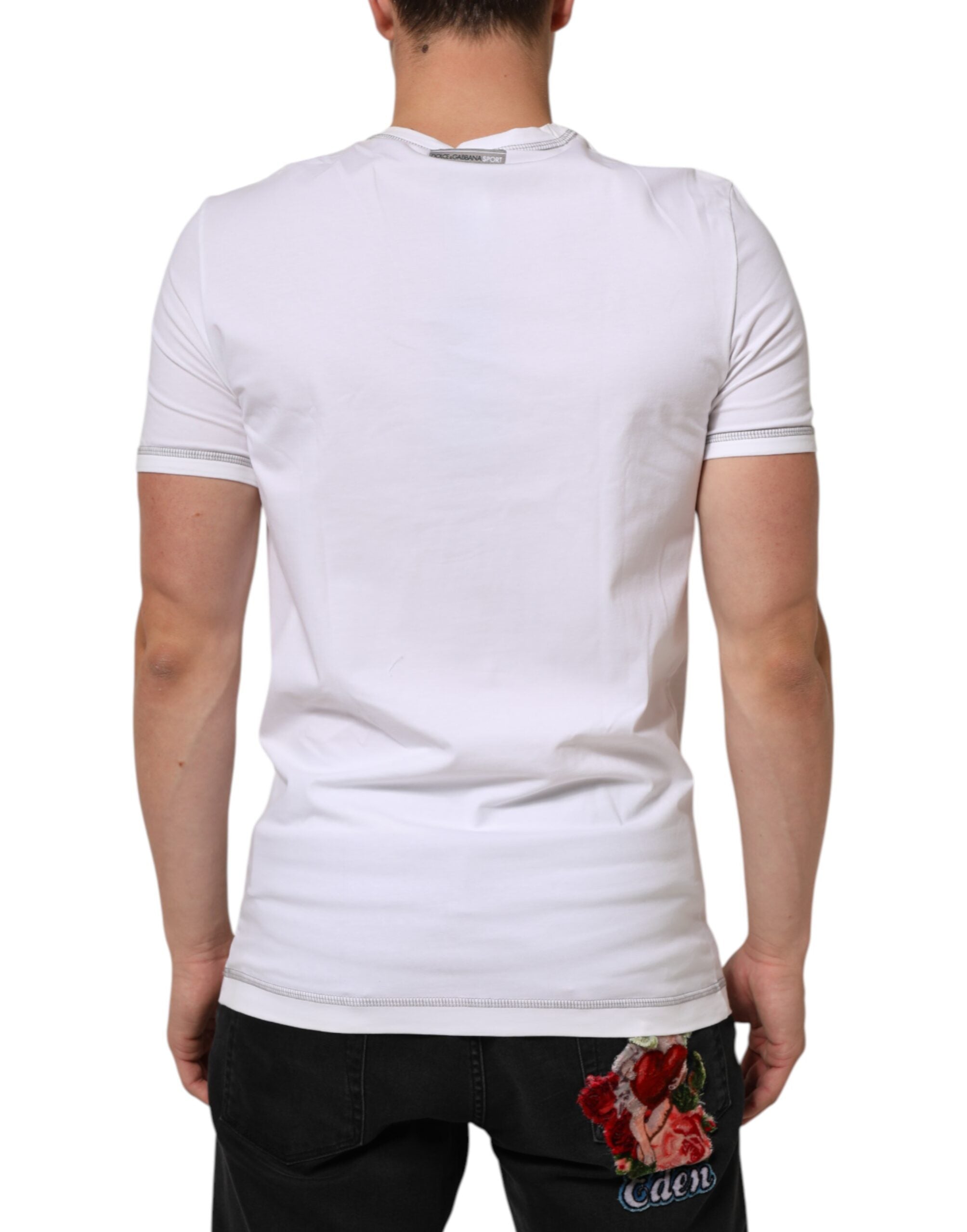 White Cotton Round Neck Men Underwear T-shirt