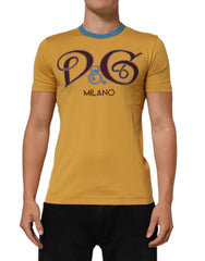 Yellow Logo Crew Neck Short Sleeves T-shirt