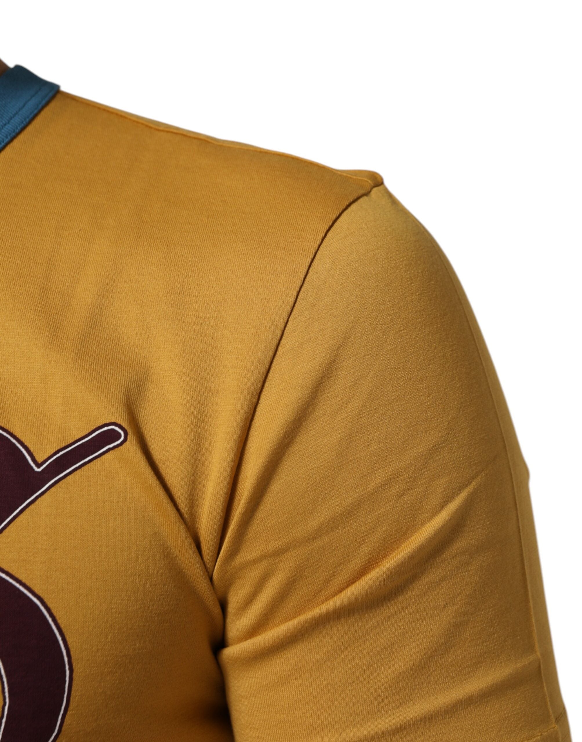 Yellow Logo Crew Neck Short Sleeves T-shirt