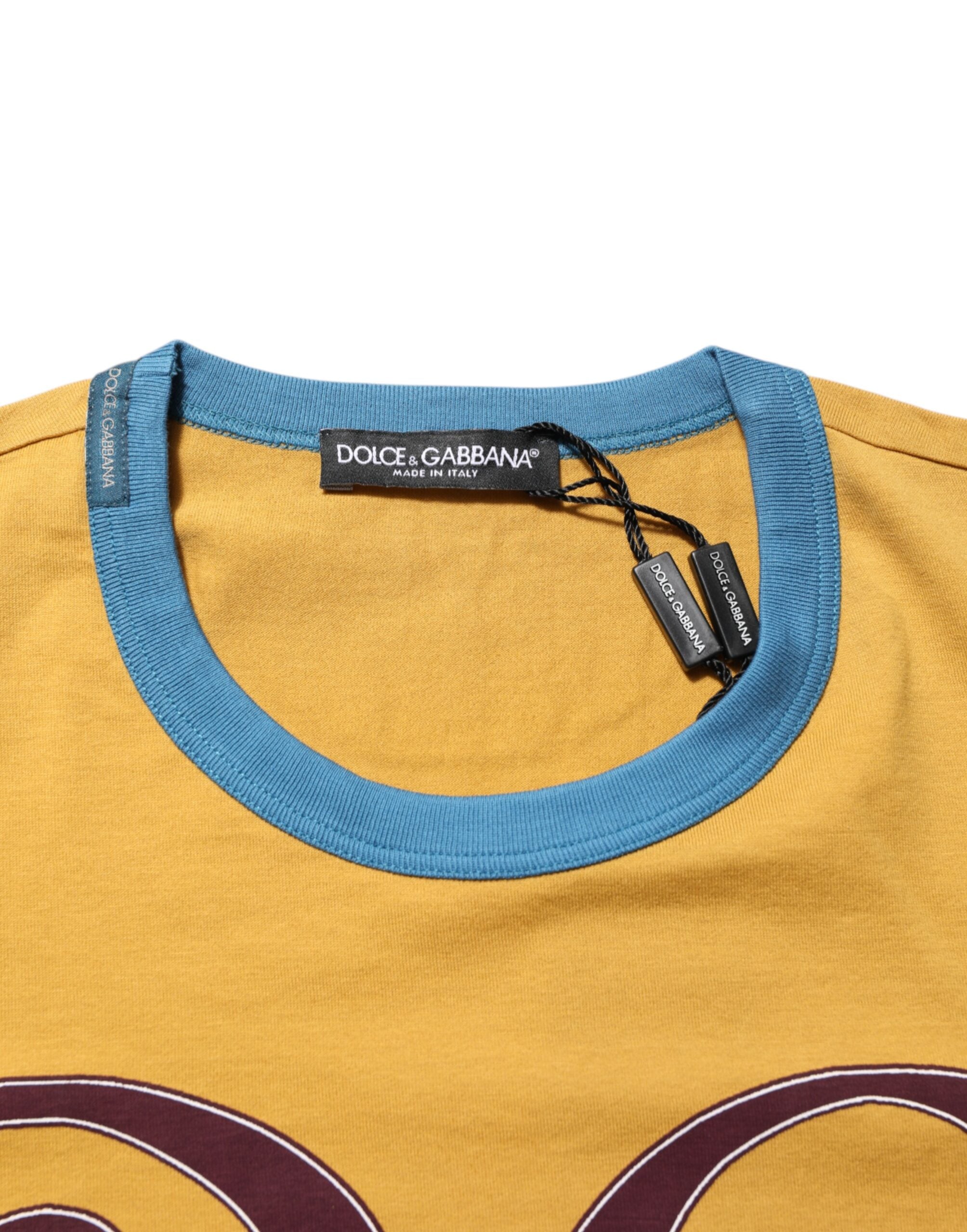 Yellow Logo Crew Neck Short Sleeves T-shirt