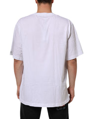 White Graphic Print Cotton CrewNeck T-shirt