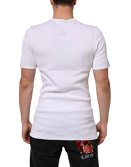 White Cotton Button Henley Shirt Men  T-shirt