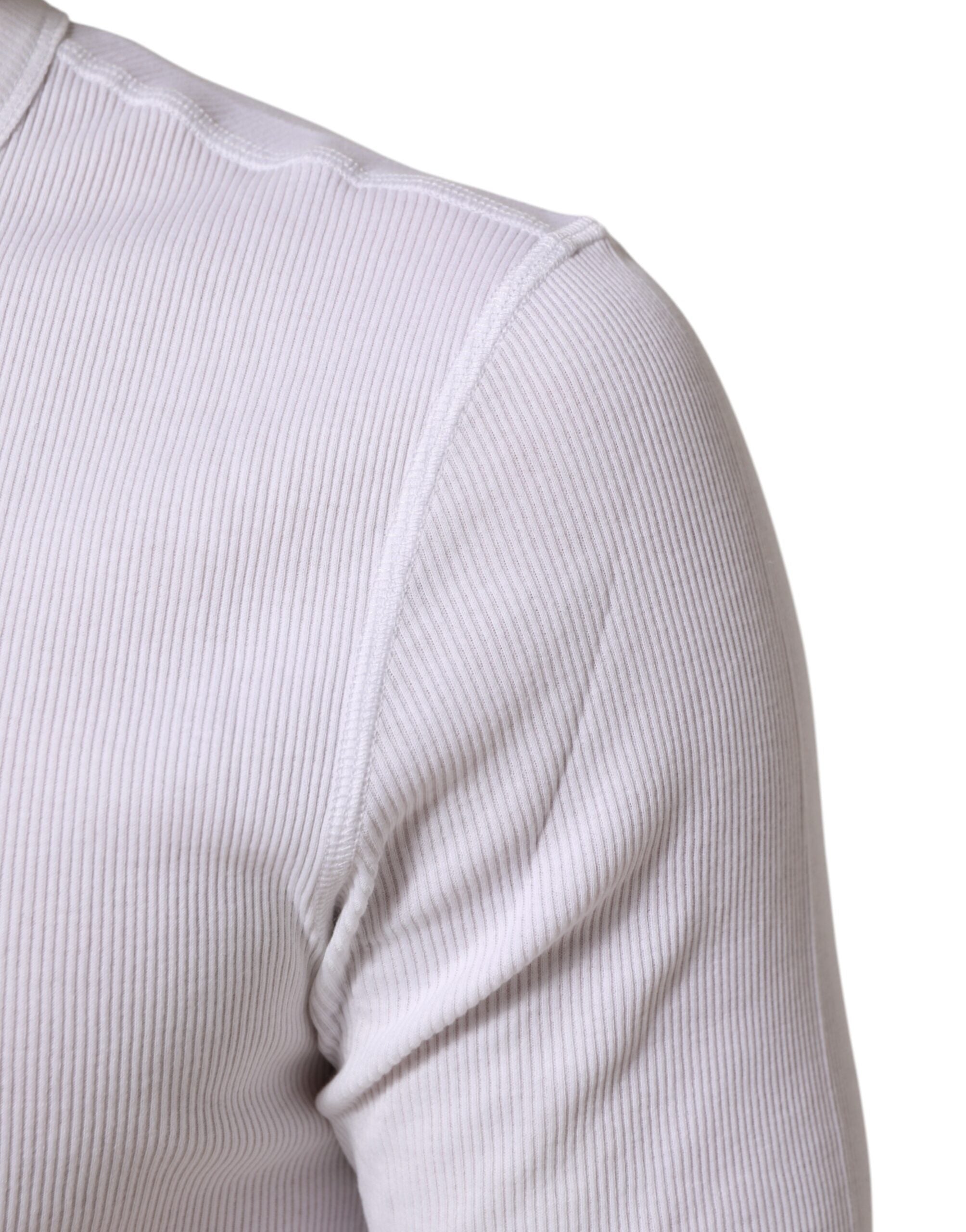 White Cotton Button Henley Shirt Men  T-shirt