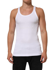 White Sleeveless Round Neck Tank T-shirt