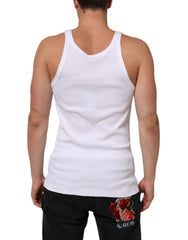 White Sleeveless Round Neck Tank T-shirt