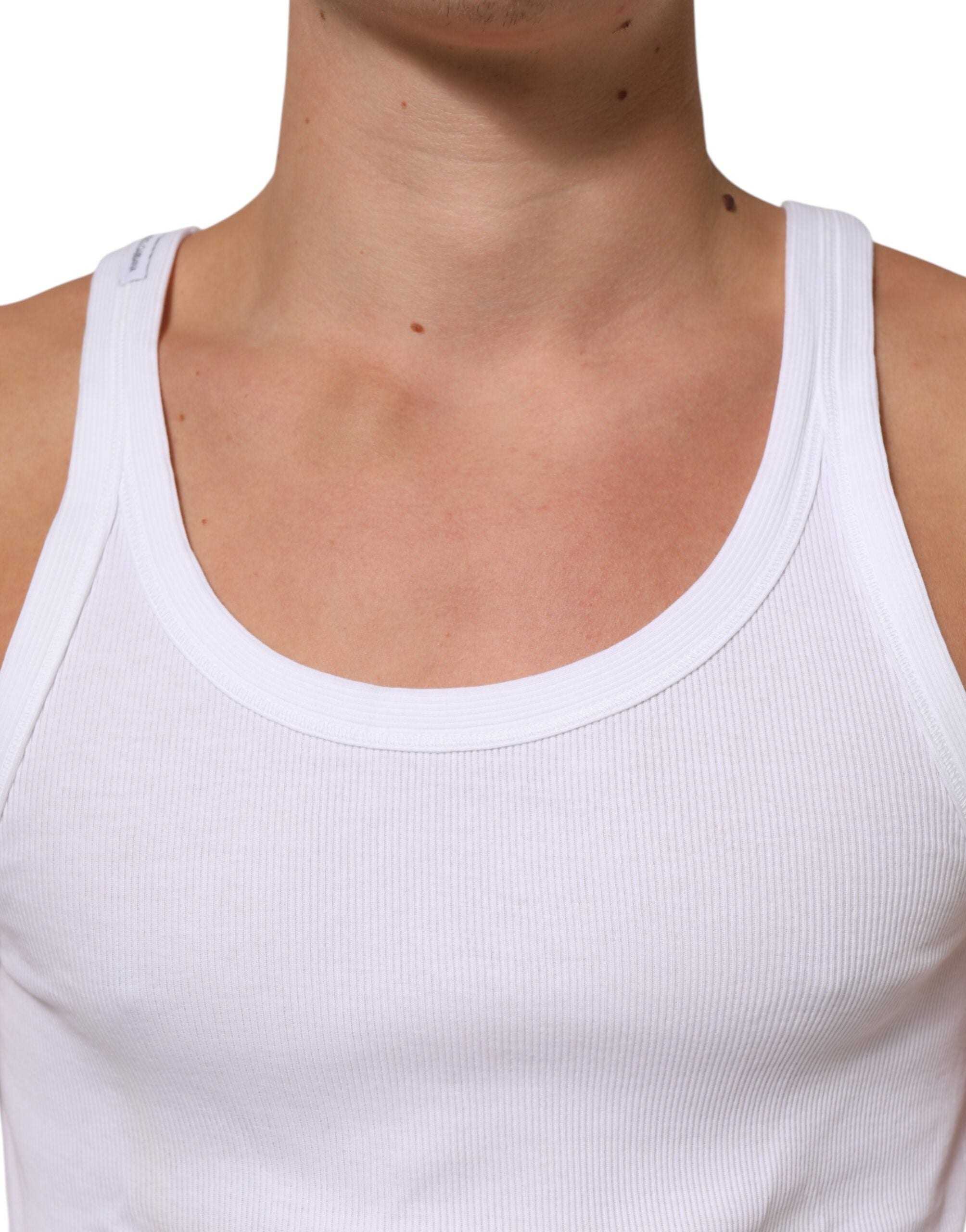 White Sleeveless Round Neck Tank T-shirt