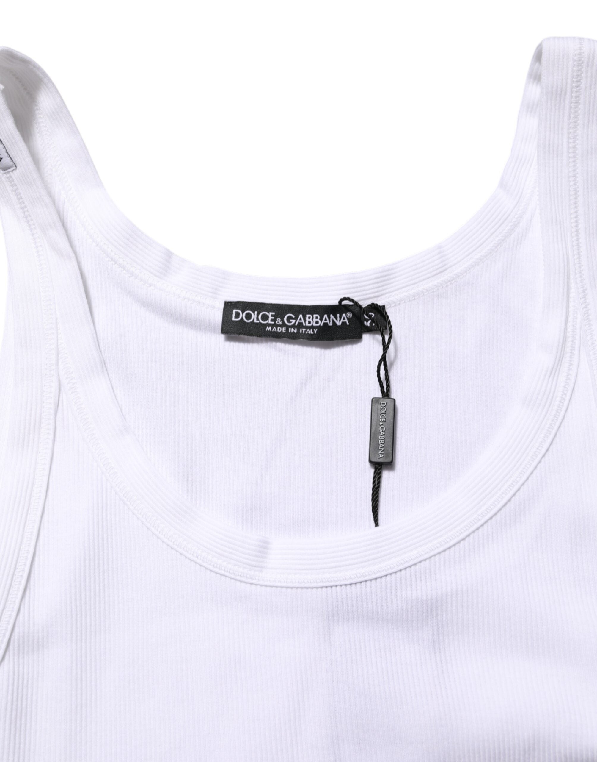 White Sleeveless Round Neck Tank T-shirt