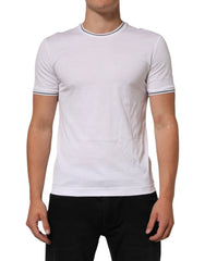White Short Sleeves Round Neck Men Underwear T-shirt