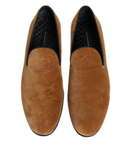 Brown Suede Slip On Men Loafers Formal Shoes