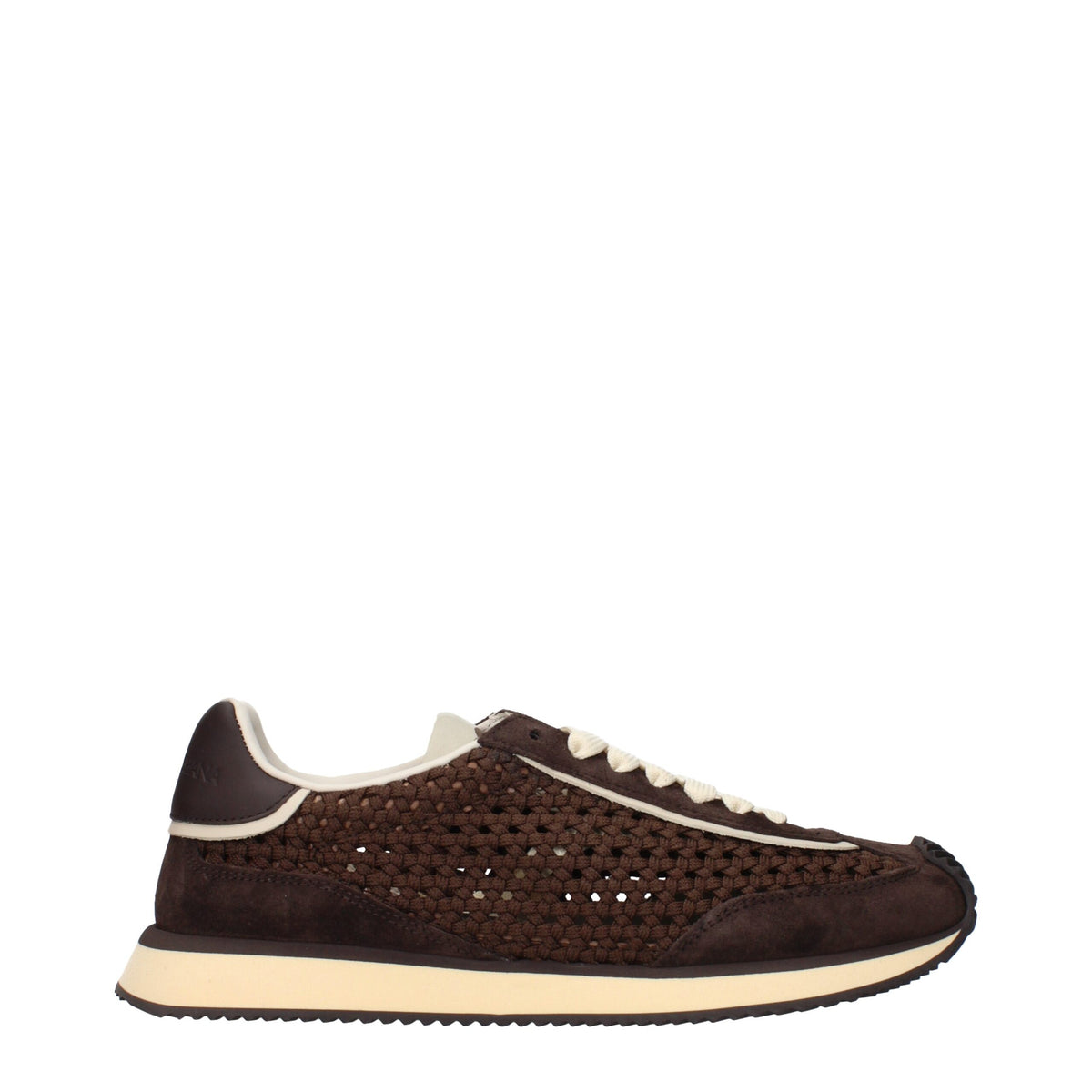 Brown Fabric Low Top Sneakers
