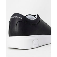 Black Leather Low Top Sneakers