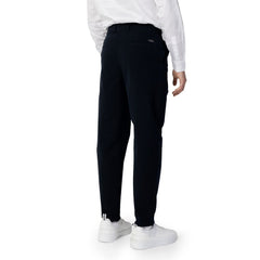 Blue Cotton Casual Pants