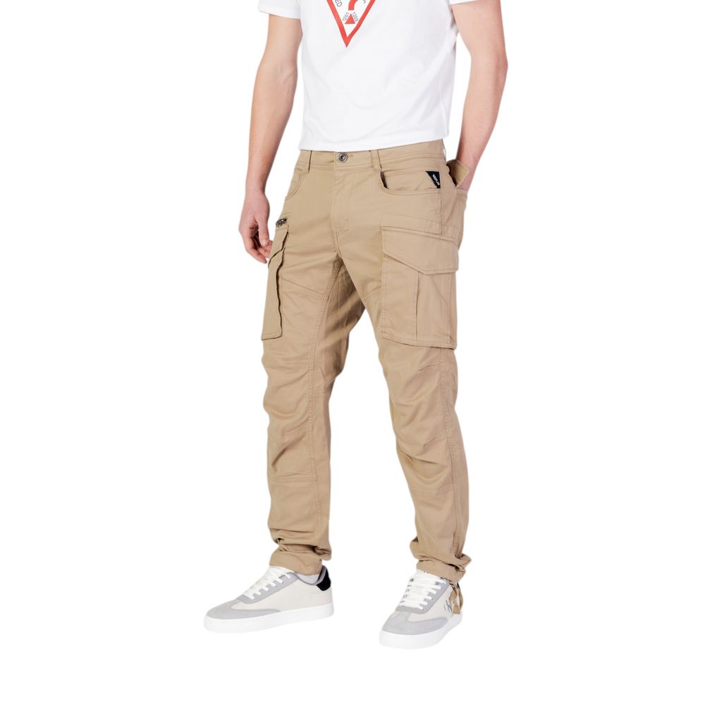 Beige Cotton Relaxed Fit Jean