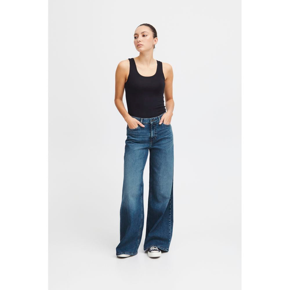 Blue Cotton Bootcut Jean