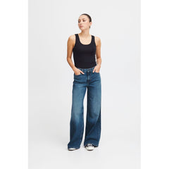 Blue Cotton Bootcut Jean