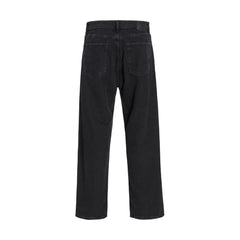 Black Cotton Relaxed Fit Jeans
