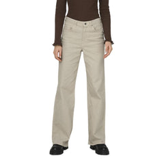 Beige Cotton Relaxed Fit Jean