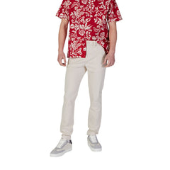 Beige Cotton Skinny Pant