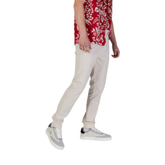 Beige Cotton Skinny Pant