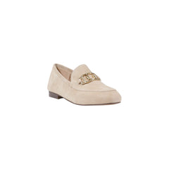 Beige Leather Platform